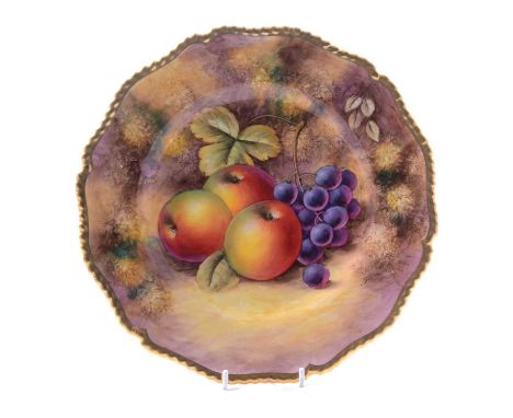 Royal Worcester fruit painted cabinet plate, hand-painted and signed J Smith, printed mark, 26.5cm.Condition report:Very good