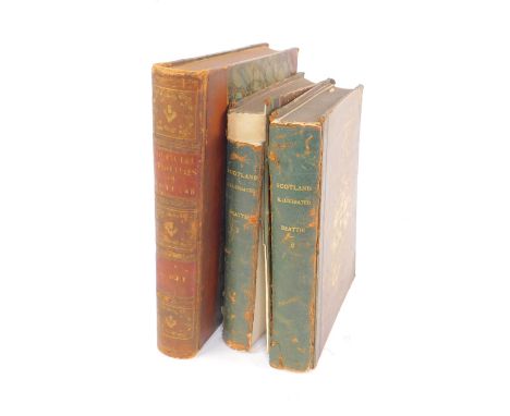 (Sir Walter Scott) Bart. Provincial Antiquities and Picturesque Scenery of Scotland, 2 vols in one, half calf with marbled bo
