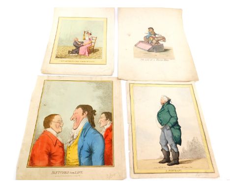 James Gillray (1756-1815). Sketches From Life, published by William Holland 1810, A Portrait published by H Humphrey 1812, an