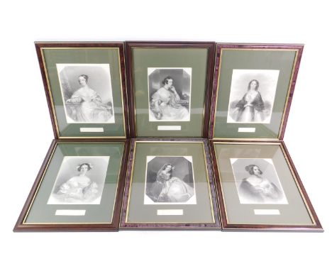 R A Artlett etal (19thC). Lady's from the Court of Queen Victoria, engravings after various artists, comprising Anne Viscount