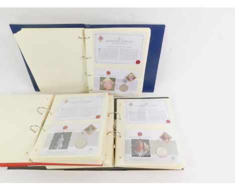 A QEII Diamond Jubilee commemorative coin first day cover collection, limited edition, with certificates. (60)