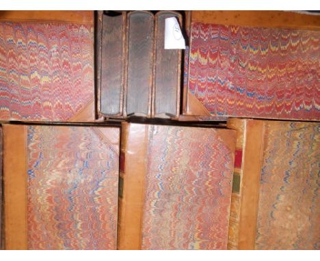 Bindings. THACKERAY (W M) The Works, in 22 vol., 1869, half calf; PRESCOTT (W) The Conquest of Peru, in 3 vols, 1850;... Mexi
