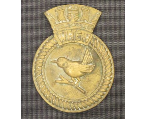 A group of seven cast Naval Ships' crests: HMS Ceylon, HMS Gambia & HMS Kenya (Crown Colony Class Light Cruisers); HMS Wildgo