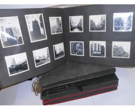 Photographs albums, etc. Five albums of domestic family scenes, c.1940s-50s, including Royal Agricultural College snaps, trav