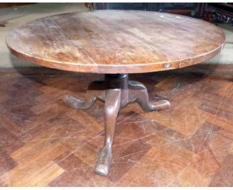 George III oak tripod table. "Condition report: see terms and conditions"