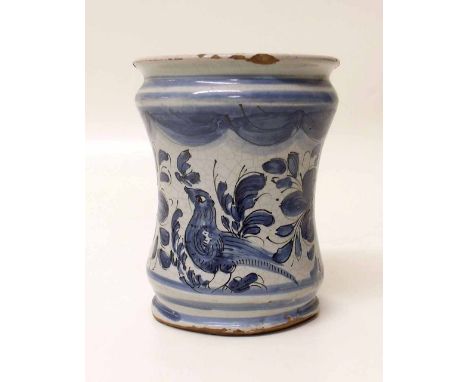 Faience drug vase. "Condition report: see terms and conditions"