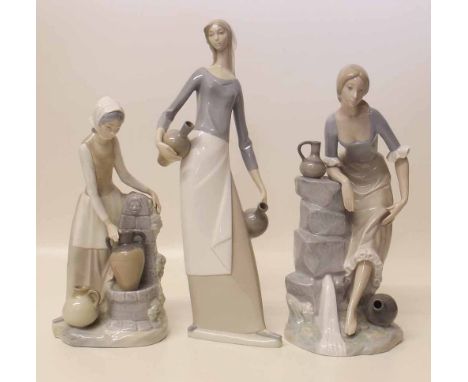 Three large Lladro figures of ladies. "Condition report: see terms and conditions"