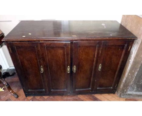 Oak four panel door office cabinet. "Condition report: see terms and conditions"