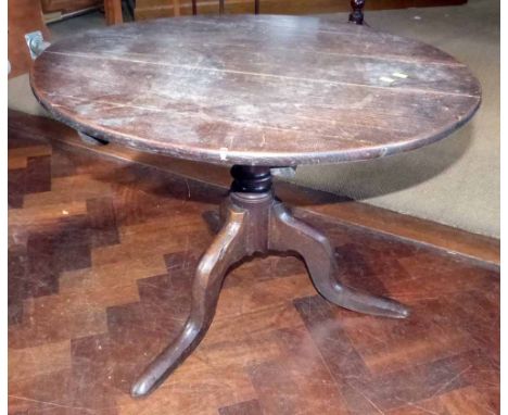 George III oak tripod table. "Condition report: see terms and conditions"