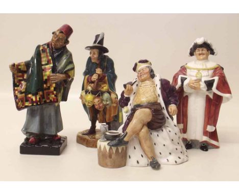 Royal Doulton Carpet Seller, Mask Seller, Old King Cole and the Mayor. "Condition report: see terms and conditions"