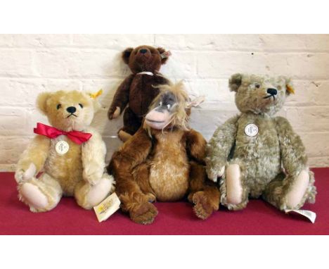 Four unboxed Steiff bears. "Condition report: see terms and conditions"