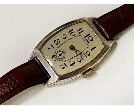 SILVER ART DECO GENTS WRISTWATCH