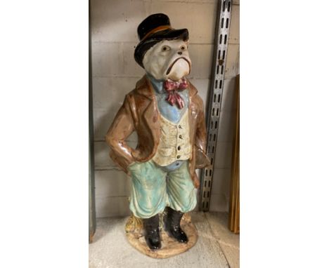 EARLY CERAMIC SUITED BULLDOG FIGURE - 46.5 CMS (H) APPROX