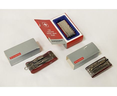 3 LARGE MULTI TOOL BOXED SWISS ARMY KNIVES