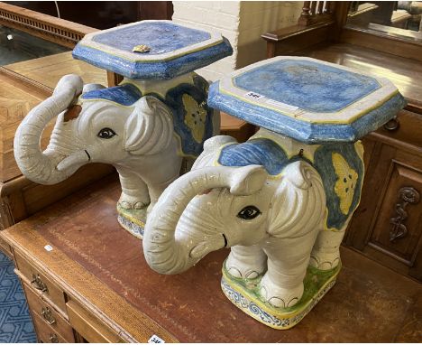 PAIR OF CERAMIC ELEPHANTS