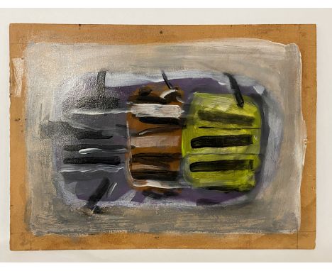 ATTRIBUTED TO TERRY FROST (1915-2003) THE THREE GRACES - MIXED MEDIA ON BOARD - GALLERY LABEL ON REVERSE - 20CM X 30CM