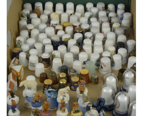 A good selection of collector's items, mainly ceramic thimbles