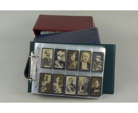 Seven cigarette card albums, mainly full sets including Gallaher Army badges, Churchman railway travel, P J Carroll &amp; Co 