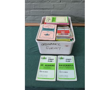 A tub of mixed vintage ordnance survey maps