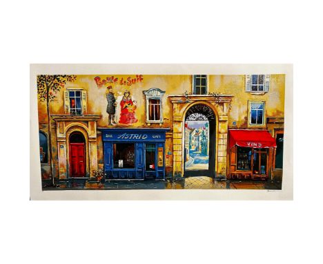 Serigraph titled Bar Astrid. Signed on the bottom left numbered A.P.. Sight size 35" x 18"Condition: Age related wear.