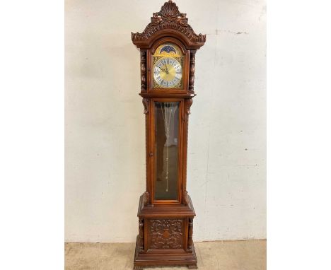 A contemporary triple weight longcase clock, height 208cm.  