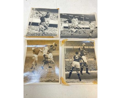 MANCHESTER UNITED F.C; four Keystone black and white Press Agency photographs from the late 1950s, including Manchester Unite
