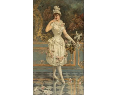 EMILE EISMAN-SEMENOWSKY (POLISH-FRENCH 1857-1911) The Rose Beauty, 1893 oil on panel 55 x 30.5 cm (21 5/8 x 12 in.) signed, d