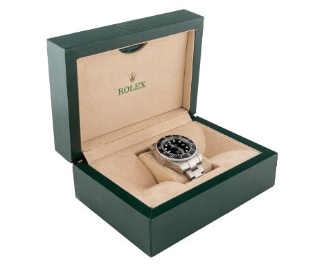 A ROLEX OYSTER PERPETUAL DEEPSEA DWELLER STAINLESS STEEL AUTOMATIC CENTER SECONDS WRISTWATCH WITH HELIUM ESCAPE VALVE, DATE A
