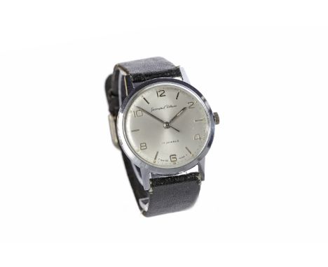 GENTLEMAN'S GERMINAL VOLTAIRE STAINLESS STEEL MANUAL WIND WRIST WATCHunsigned 17 jewel movement, the round silver coloured di