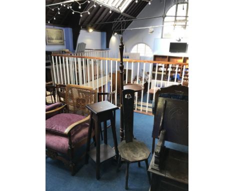 A standard lamp, two pedestals etc.