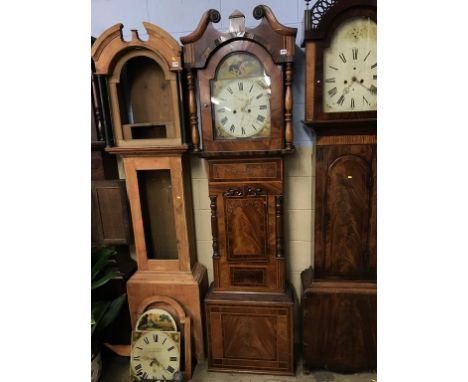 A 19th century long case clock by Marshall of Shotley Bridge, painted dial, eight day movement, two subsidiary dials
