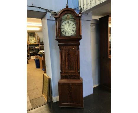 A 19th century mahogany long case clock by Henry Jackson of Newcastle Upon Tyne, with painted dial, eight day movement, strik