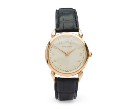 Y Jaeger-LeCoultre: a 1940s wristwatch round case marked 18K 750 to the interior, signed Jaeger-leCoultre manual wind movemen
