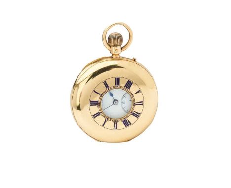 J. W. Benson: a gold pocket watch half hunter, case with full 18ct gold London hallmarks for 1899, signed J.W. Benson 3/4 pla