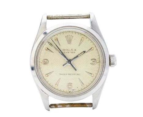 Rolex: a mid-century wristwatch Oyster model 6244, c.1953 from serial number between lugs, stainless steel case, manual wind 