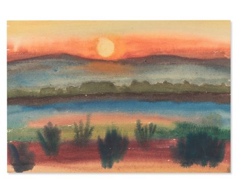   Rudolf Petrik (1922-1991), "Sonnenuntergang Alte Donau" ca. 1950 Rudolf Petrik (*1922-1991) – Österreichischer Künstler und