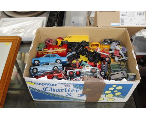 A box of die cast model vehicles