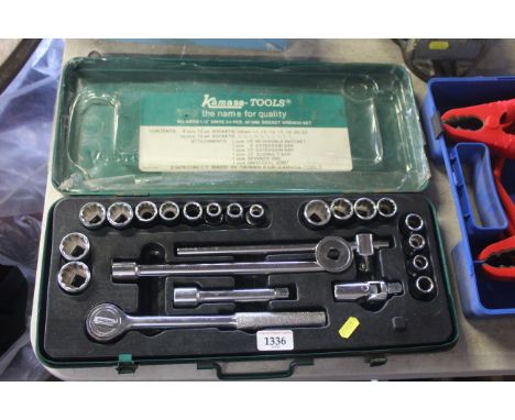 A Kamasa-Tools 1/2" drive 24 piece socket set in fitted metal case