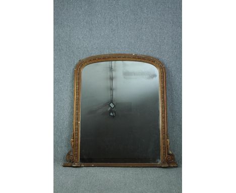 Overmantel mirror, 19th century giltwood and gesso. H.117 W.98cm. 