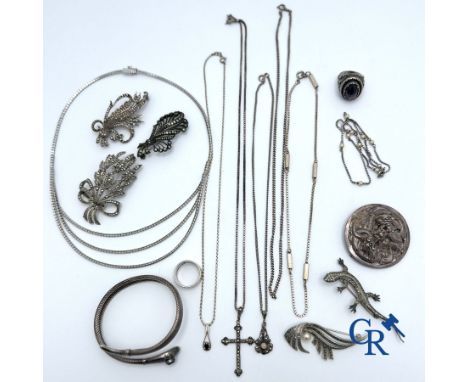 Jewels: Lot of fantasy jewels in silver (835°/00), some set with pyrite.  Weight: 177 gr.