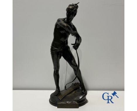 Henri Peinte (1845-1912) "Sarpedon" Large bronze statue. Signed H. Peinte. Foundry Siot Decauville fondeur Paris. H85 x W33 x
