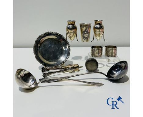 Silver: Lot of various pieces of silver (various hallmarks) 19th-20th century. Weight: 1025 gr.