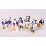 A 19th century Staffordshire figure group, death of Nelson, 8 1/4" high, a 19th century