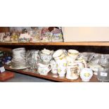 An Alfred Meakin part teaset, an Aynsley part teaset, an assortment of glassware, cigarette tins,