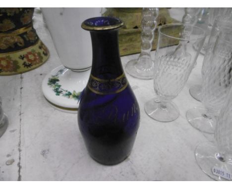 BRISTOL BLUE 1820, RUM DECANTER, MISSING STOPPED