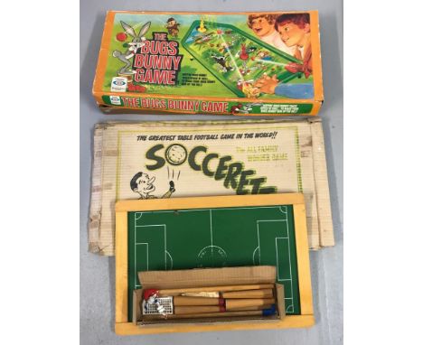 A boxed vintage Soccerette game together with a boxed vintage Buggs Bunny game.