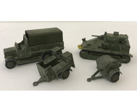 Unboxed Dinky Toys pre war #151 Royal Tank Corps tank set 1937-41. Consisting of: 151a Tank with white markings and chain tra