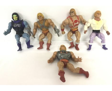A collection of 5 original early 1980's Mattel, Masters of the Universe 5" action figures. Comprising: Battle Armour He-Man &