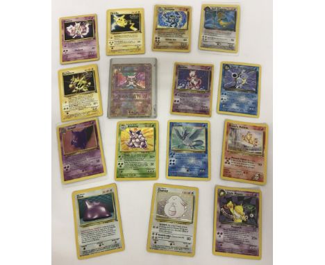 Collection of 15 rare and holo-rare Pokémon trading cards. To include: First Movie Promo Cards (Pikachu, Mewtwo, Electabuzz),