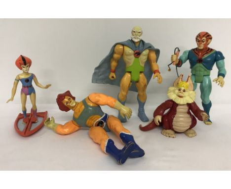 5 x original 1980's LJN, Telepix, Thundercats action figures. Comprising: Tygra (complete with bolo whip), Wilykit (complete 